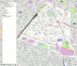 Paris 14th arrondissement map with listings 2